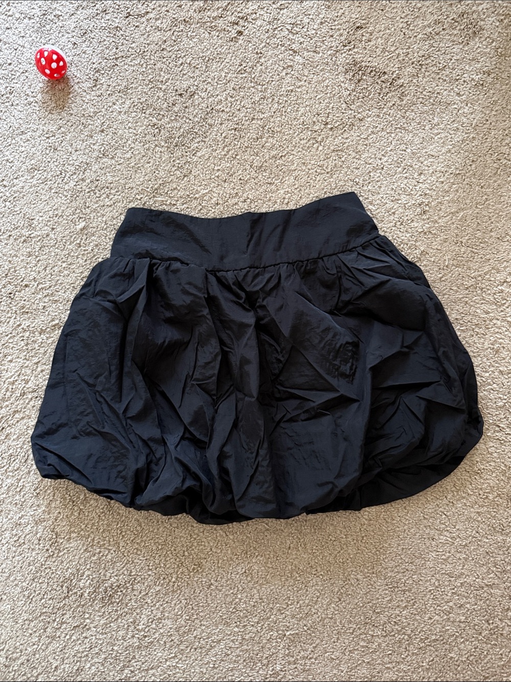 Women's Black Bubble Hem Skater Skirt